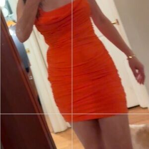 Selfie Leslie Vibrant Orange Mini Dress